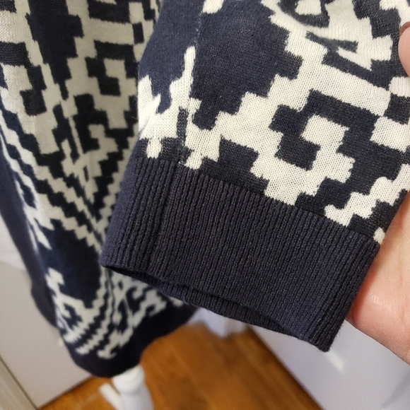 Talbots Diamond Pattern Open Front Cardigan Lightweight size MP - Picture 2 of 8